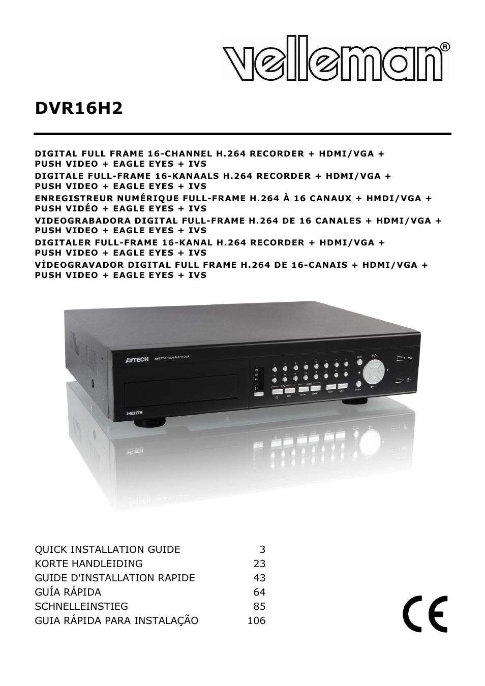 Velleman DVR16H2 User Manual | 128 pages