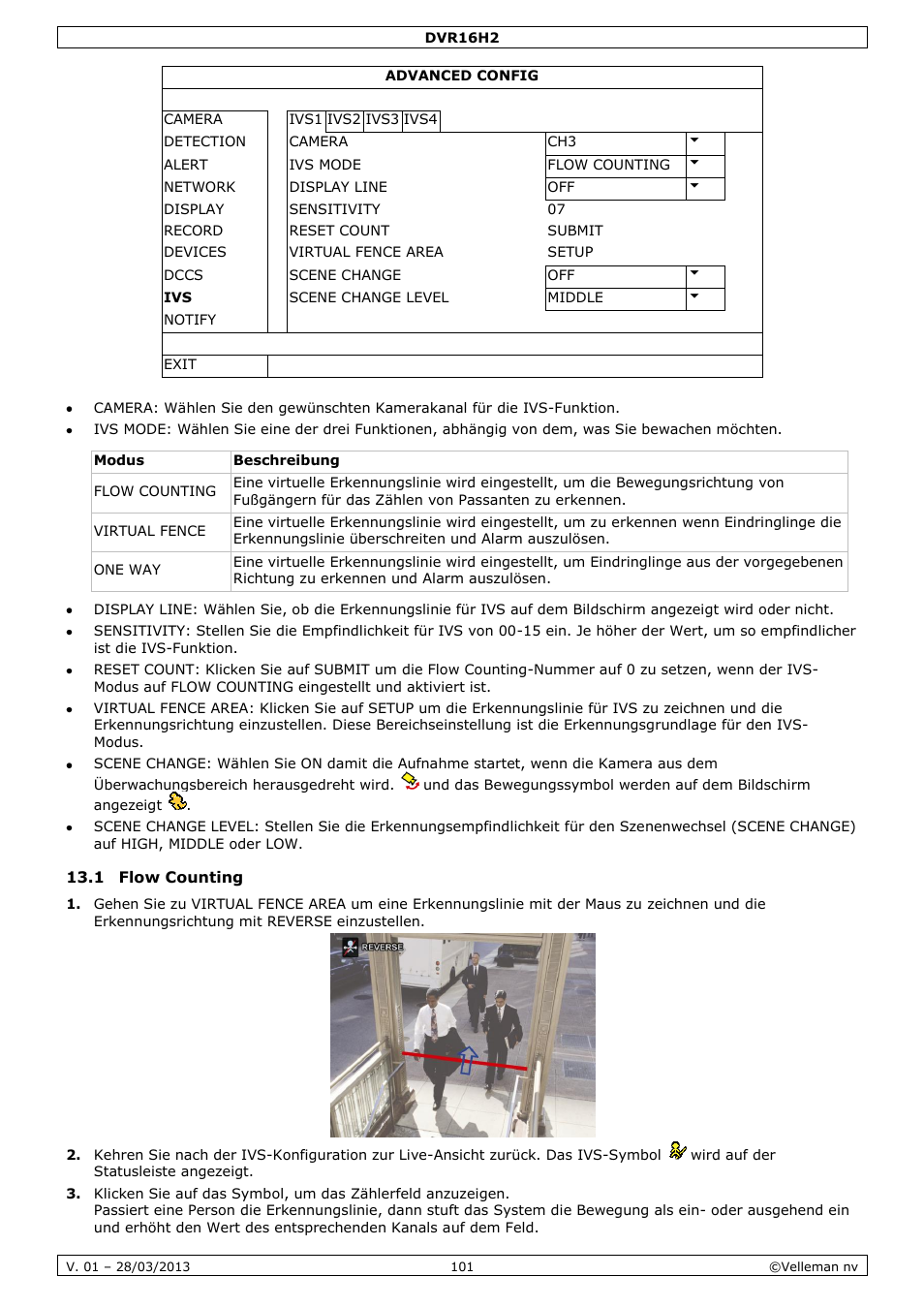 1 flow counting | Velleman DVR16H2 User Manual | Page 101 / 128