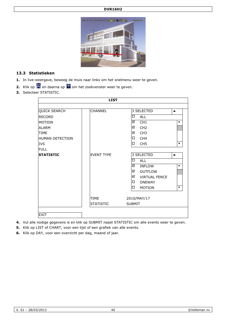 3 statistieken | Velleman DVR16H2 User Manual | Page 40 / 128