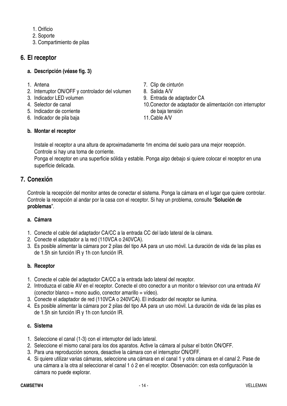 Velleman CAMSETW4 User Manual | Page 14 / 19