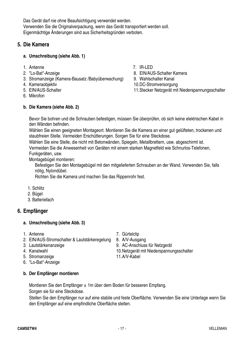 Velleman CAMSETW4 User Manual | Page 17 / 19