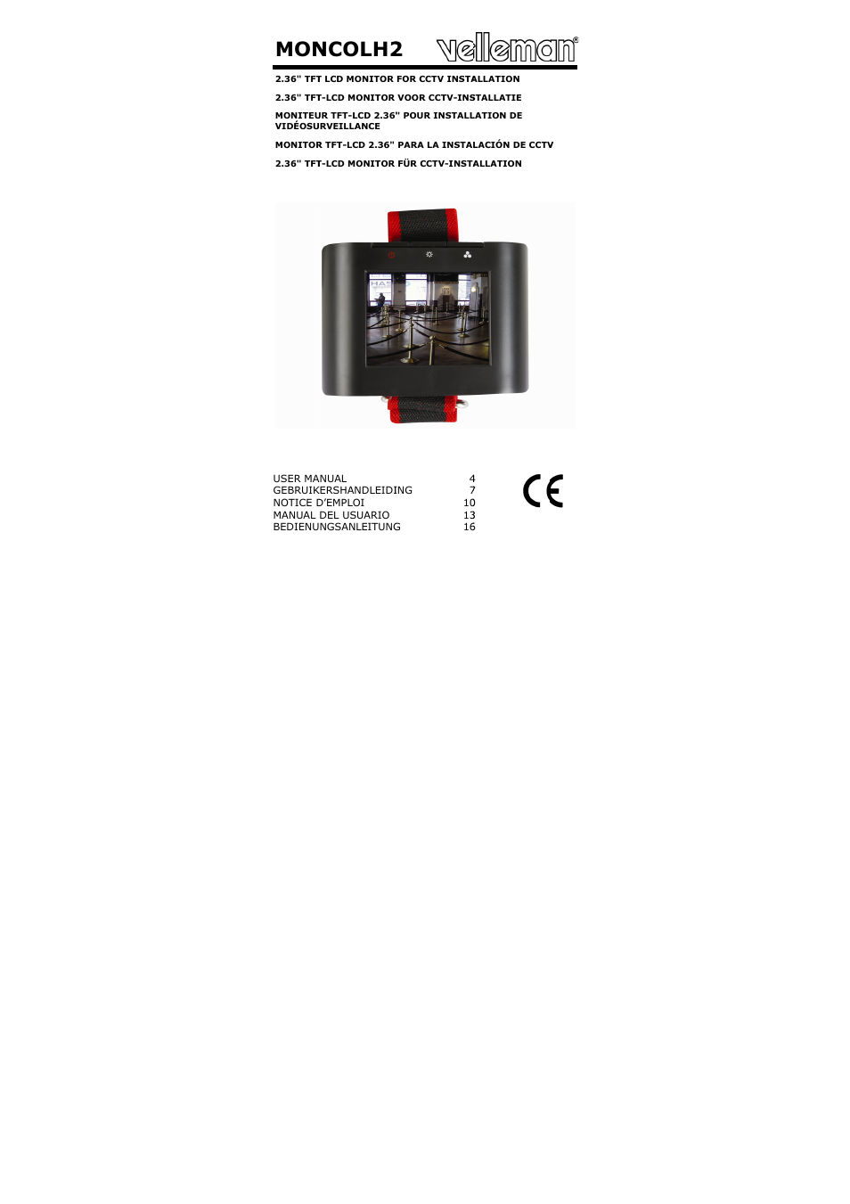 Velleman MONCOLH2 User Manual | 22 pages