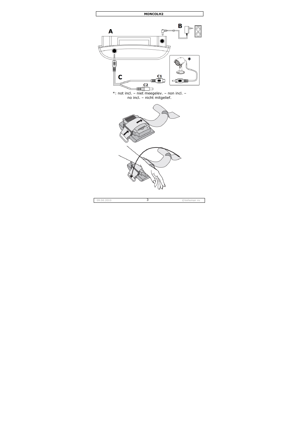 Velleman MONCOLH2 User Manual | Page 3 / 22
