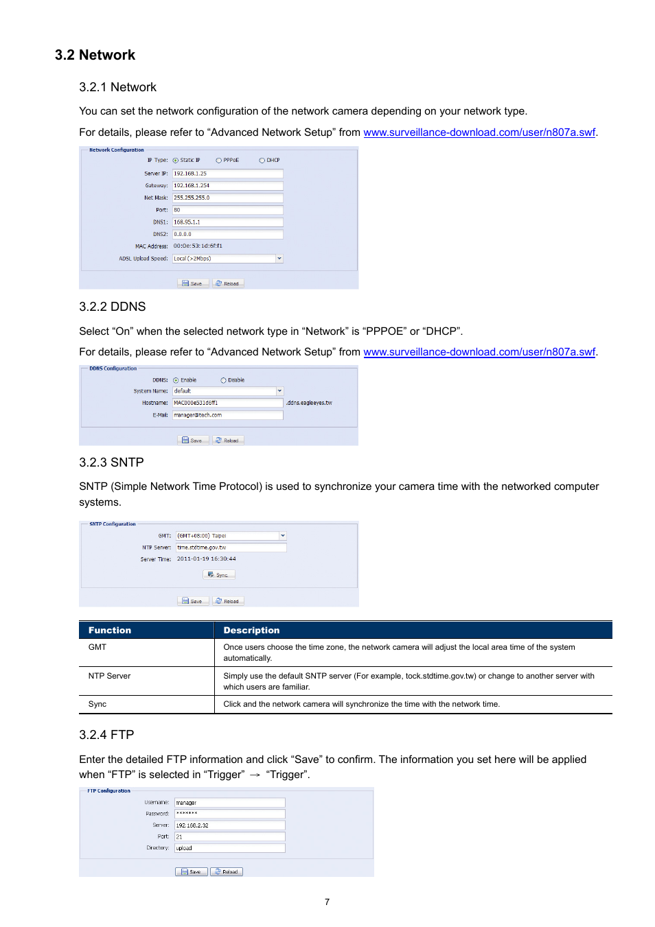 2 network, 1 network, 2 ddns | 3 sntp, 4 ftp | Velleman CAMIP13 Quick Installation Guide User Manual | Page 11 / 27