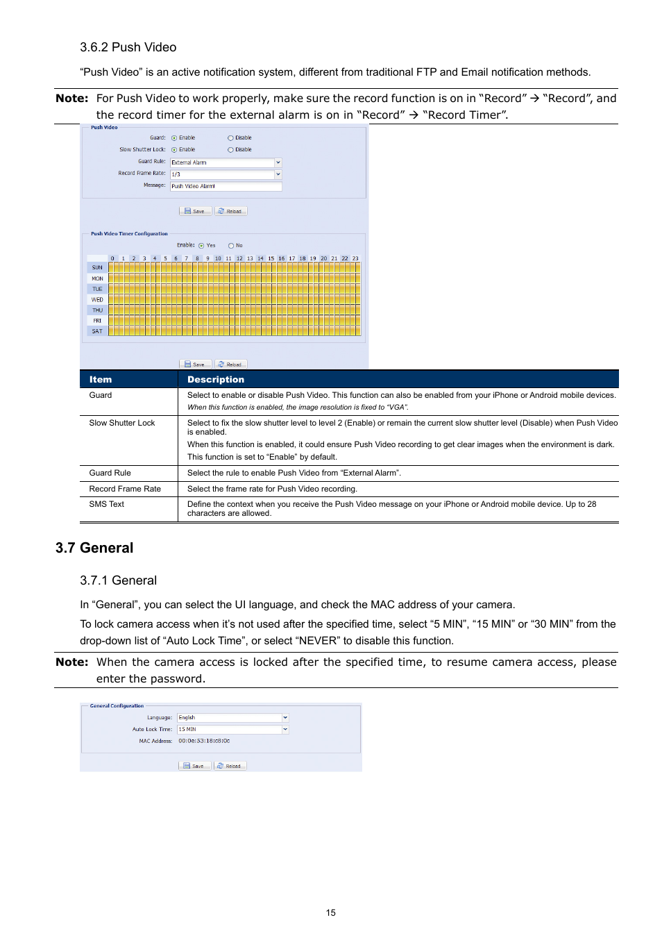 7 general, 2 push video, 1 general | Velleman CAMIP13 Quick Installation Guide User Manual | Page 19 / 27