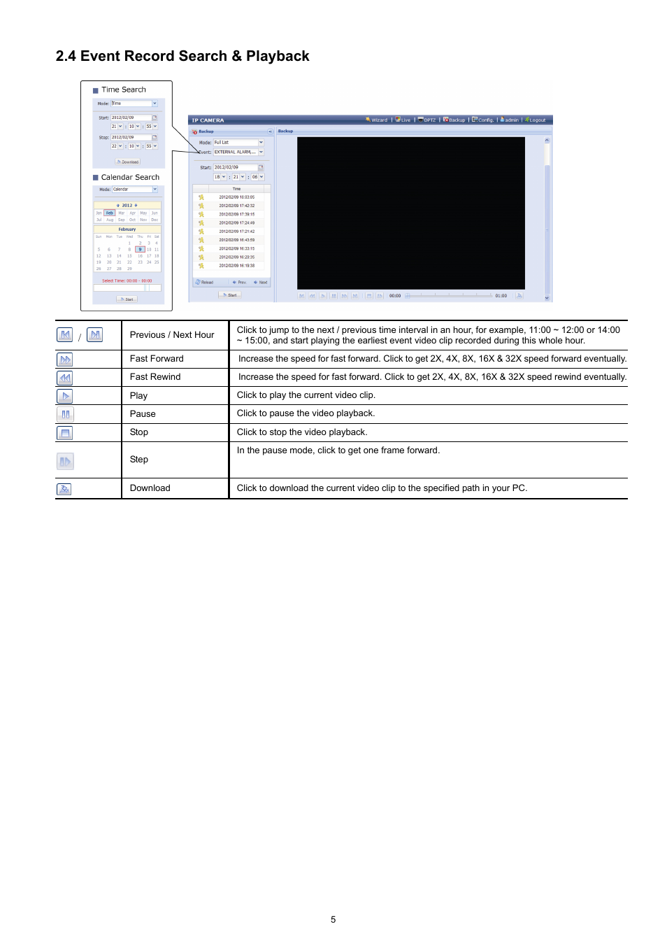 4 event record search & playback | Velleman CAMIP13 Quick Installation Guide User Manual | Page 9 / 27