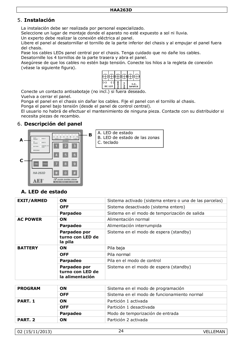Velleman HAA263D User Manual | Page 24 / 40
