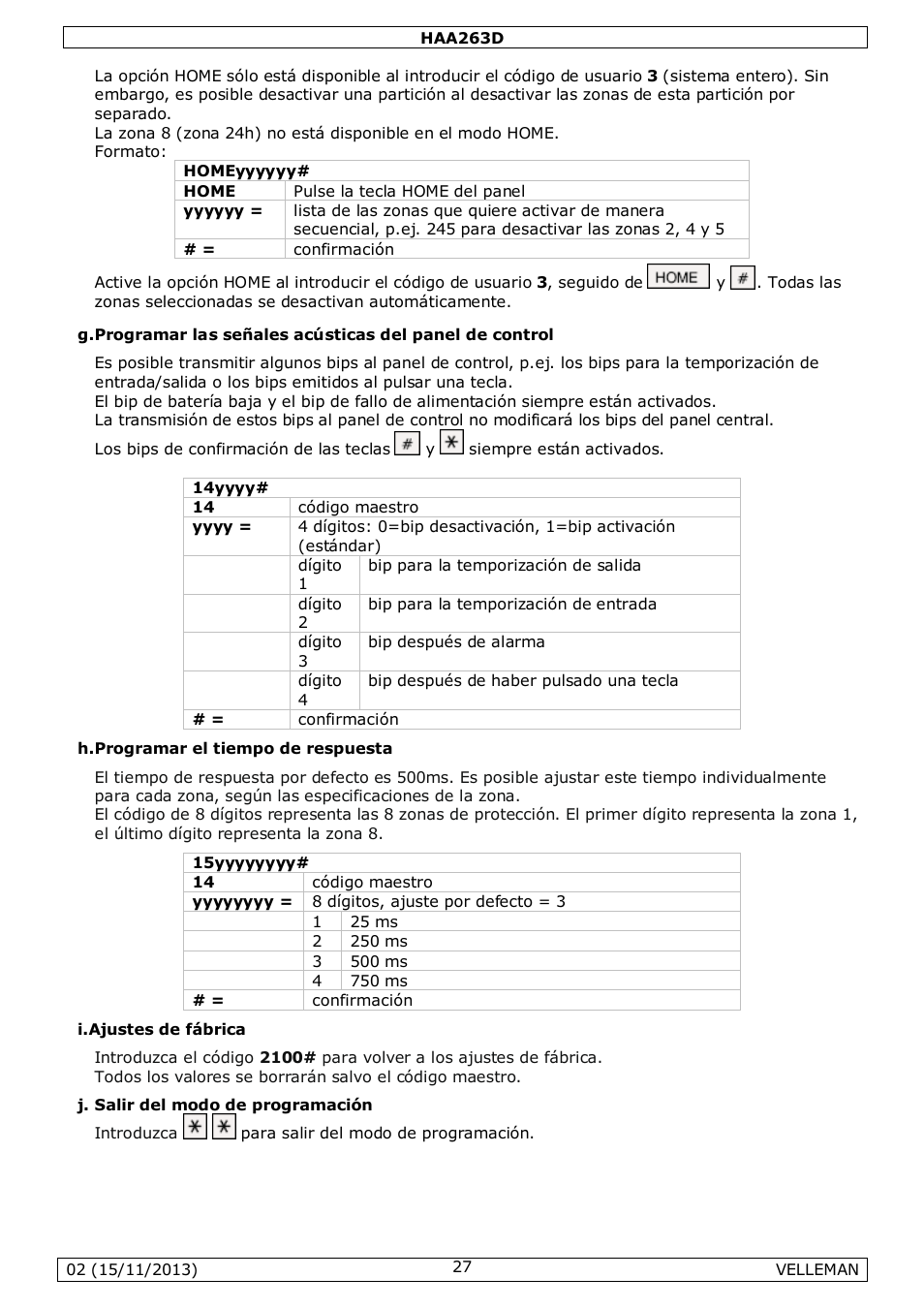 Velleman HAA263D User Manual | Page 27 / 40