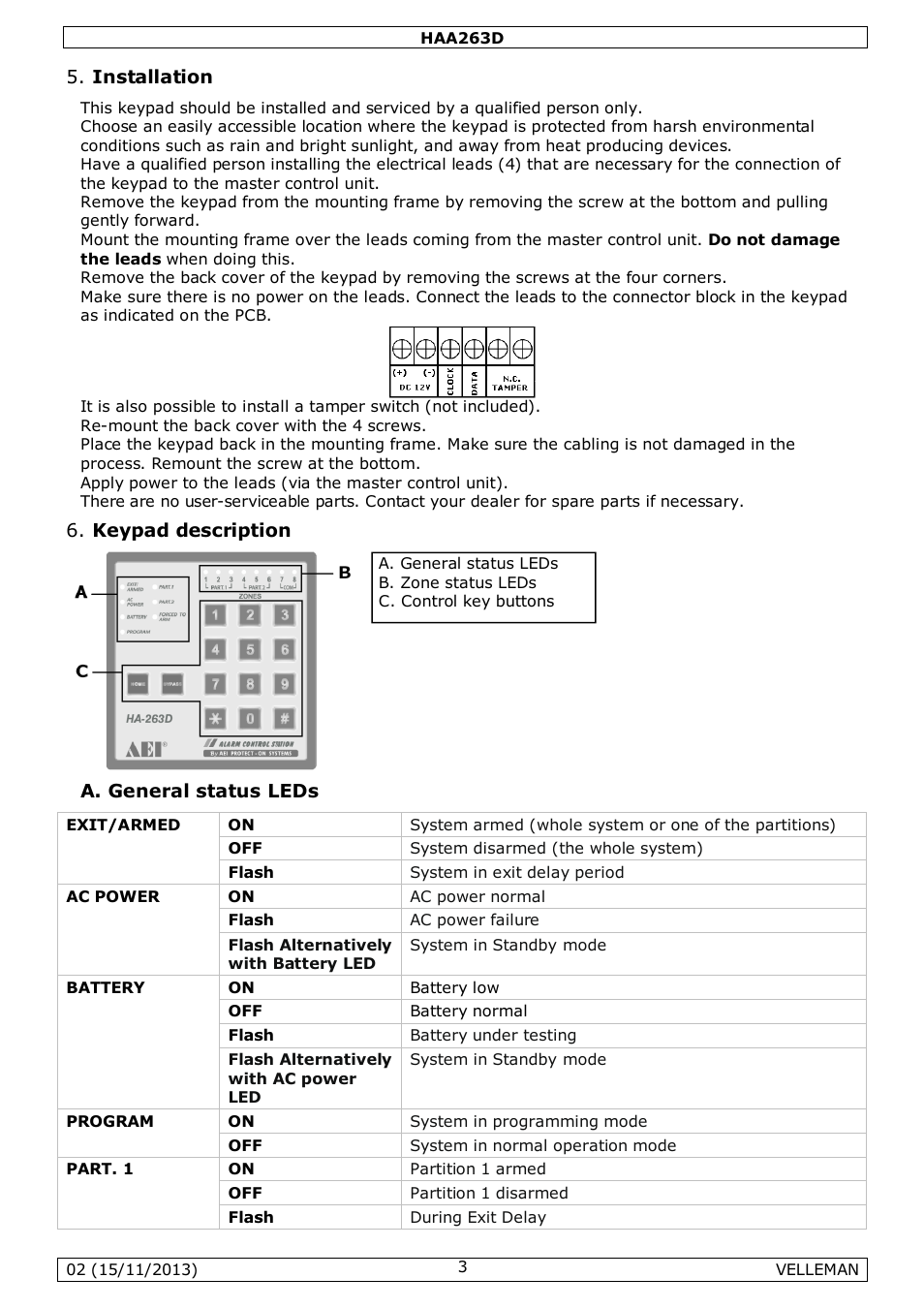 Velleman HAA263D User Manual | Page 3 / 40