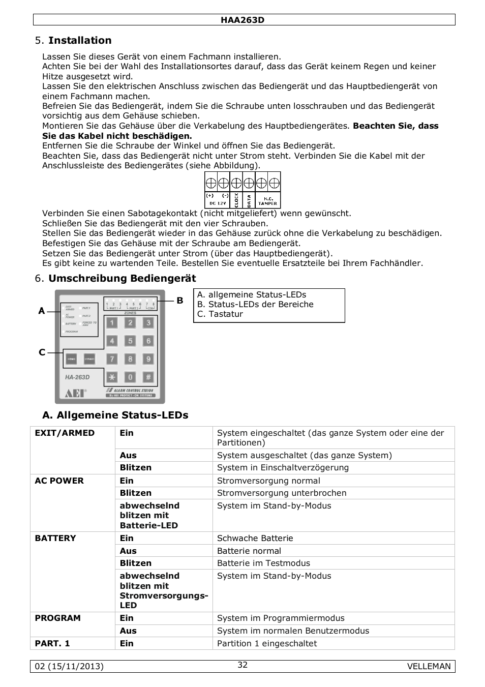 Velleman HAA263D User Manual | Page 32 / 40