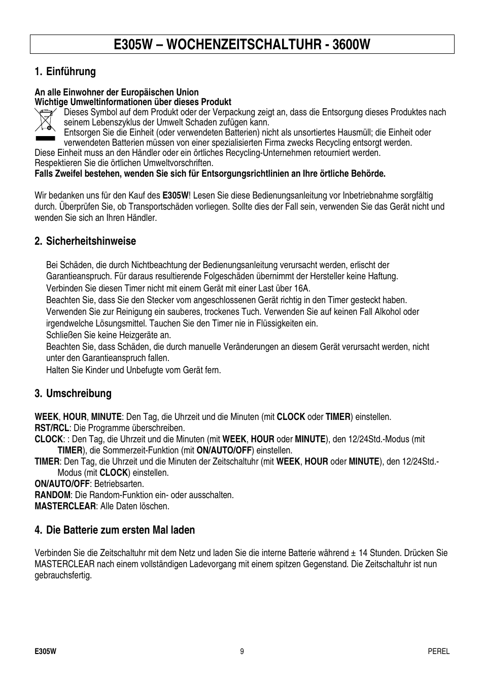 Velleman E305W User Manual | Page 9 / 10