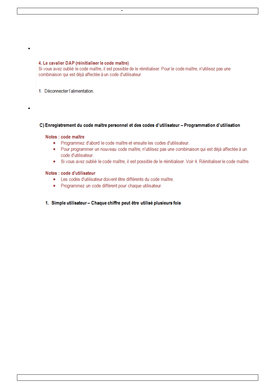 Francais | Velleman HAA9523S Setting Master Code and User Code User Manual | Page 4 / 6