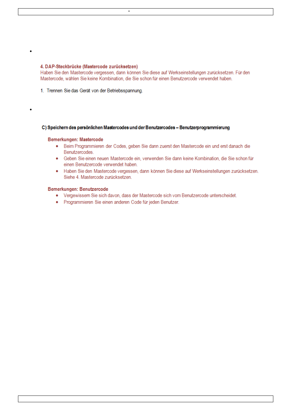 Deutsch | Velleman HAA9523S Setting Master Code and User Code User Manual | Page 6 / 6