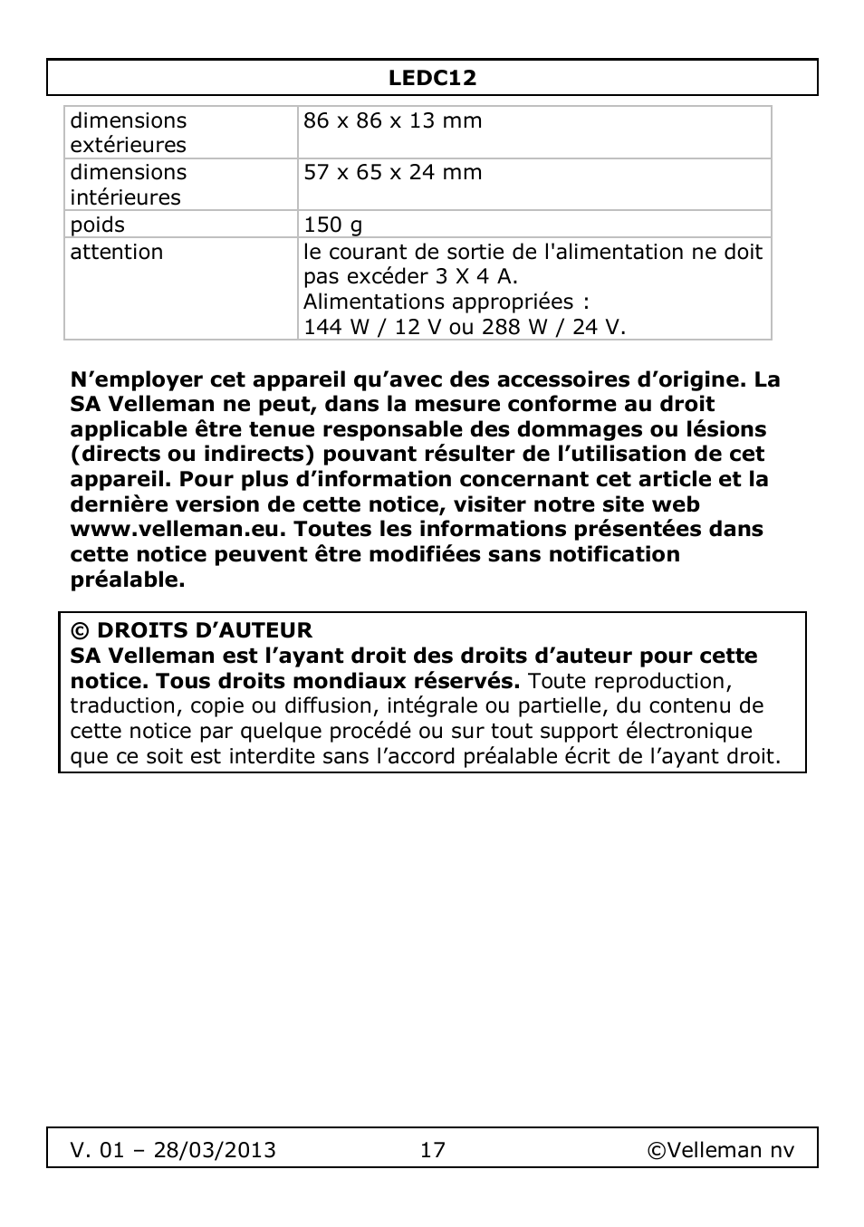 Velleman LEDC12 User Manual | Page 17 / 45