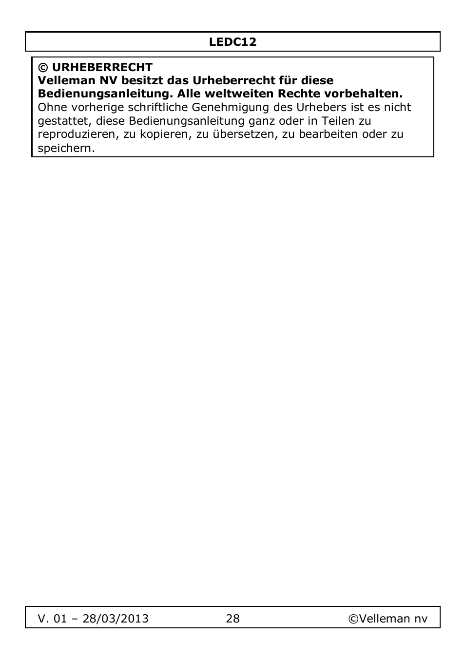 Velleman LEDC12 User Manual | Page 28 / 45