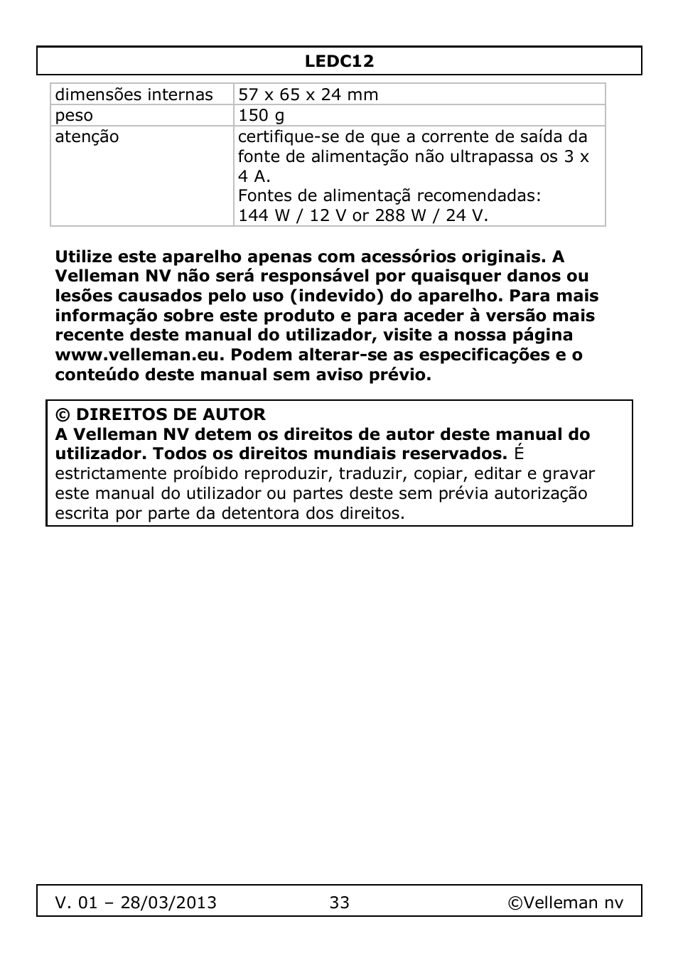 Velleman LEDC12 User Manual | Page 33 / 45