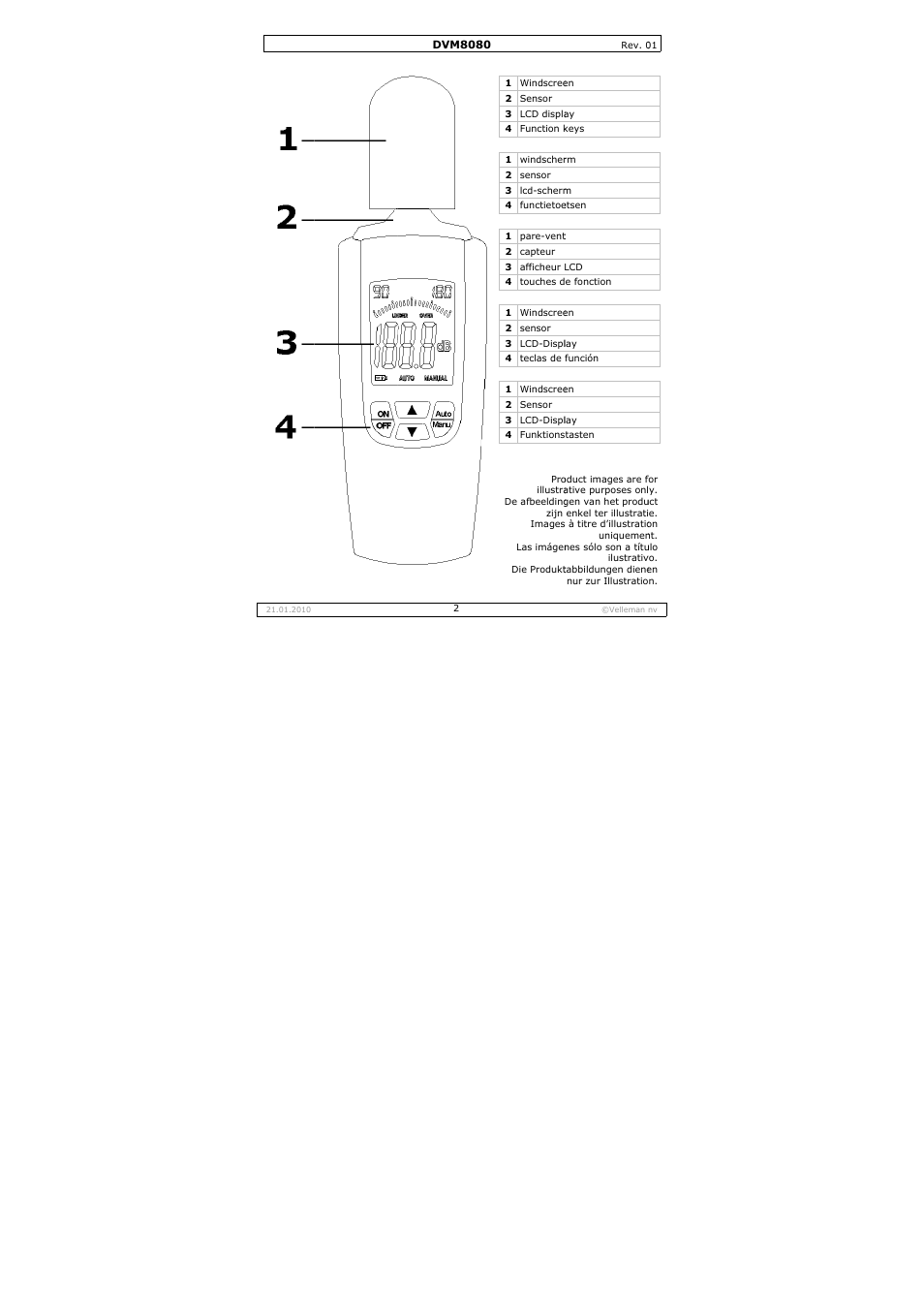 Velleman DVM8080 User Manual | Page 2 / 22