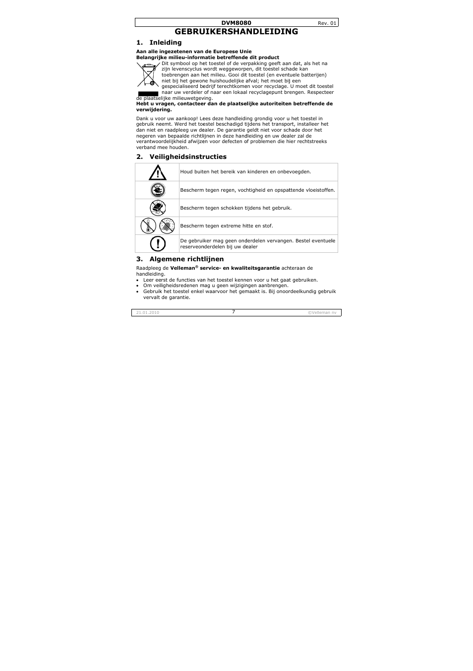 Gebru, Uikersha, Ndleidin | Velleman DVM8080 User Manual | Page 7 / 22