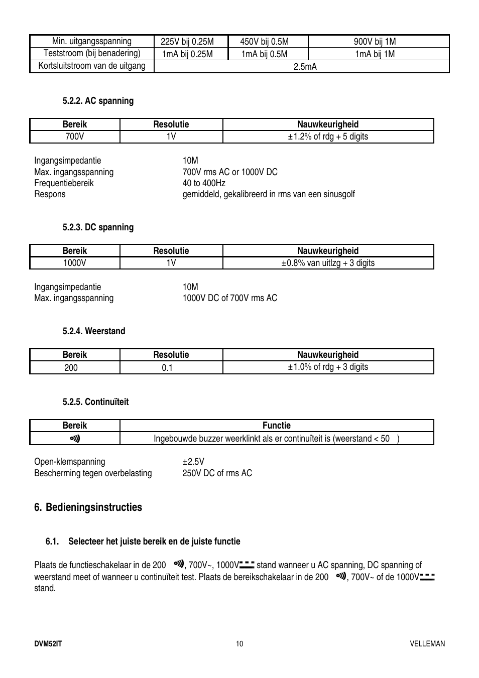 Velleman DVM52IT User Manual | Page 10 / 32