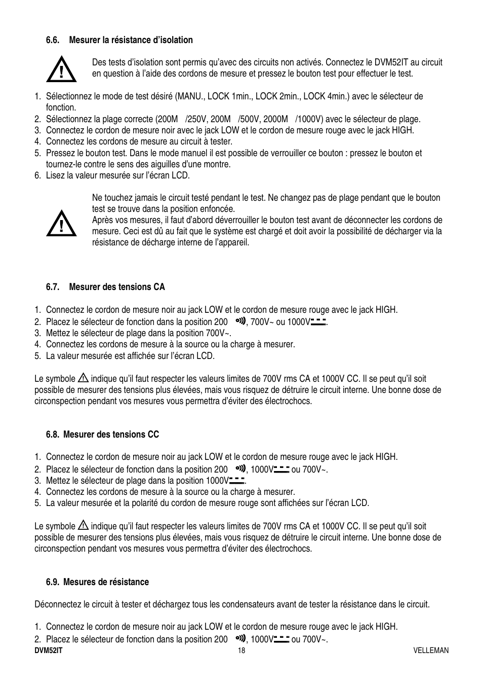 Velleman DVM52IT User Manual | Page 18 / 32