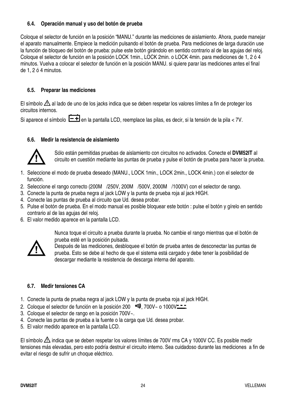 Velleman DVM52IT User Manual | Page 24 / 32