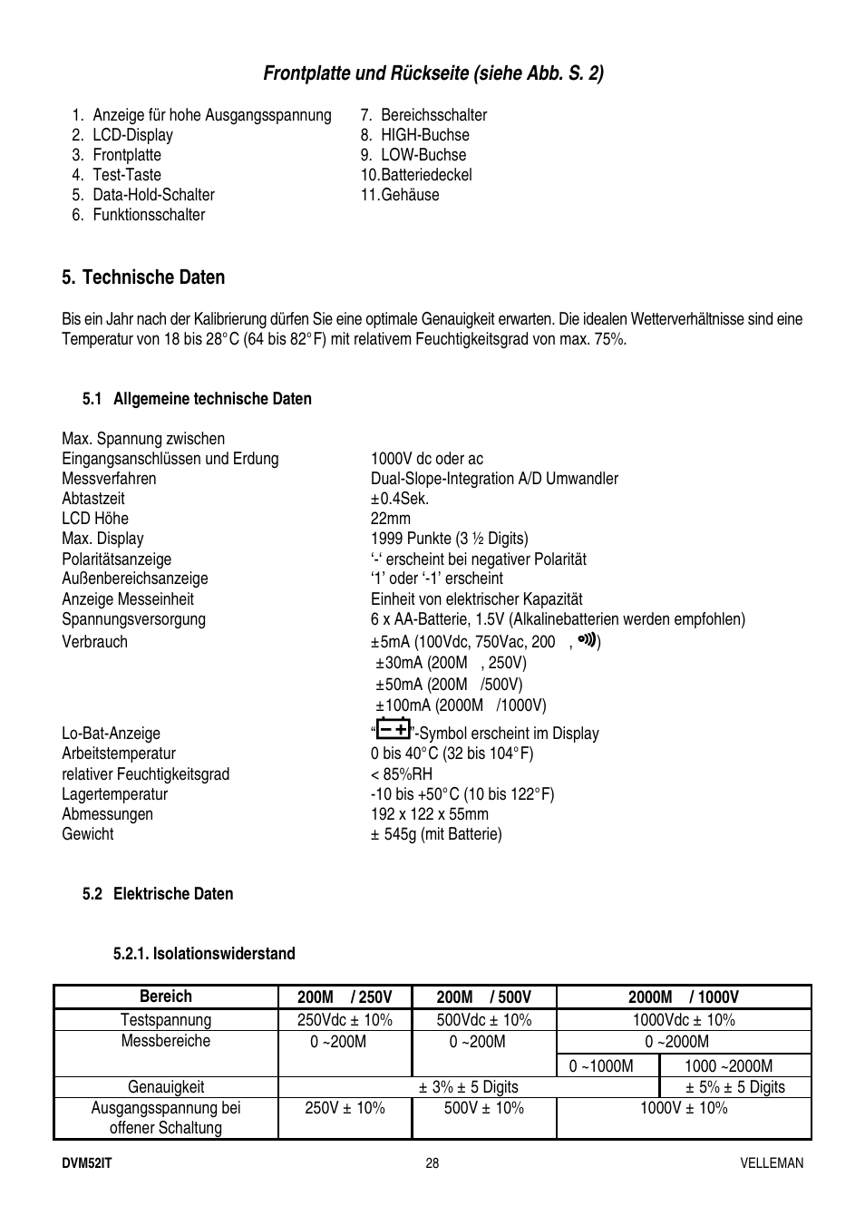 Velleman DVM52IT User Manual | Page 28 / 32