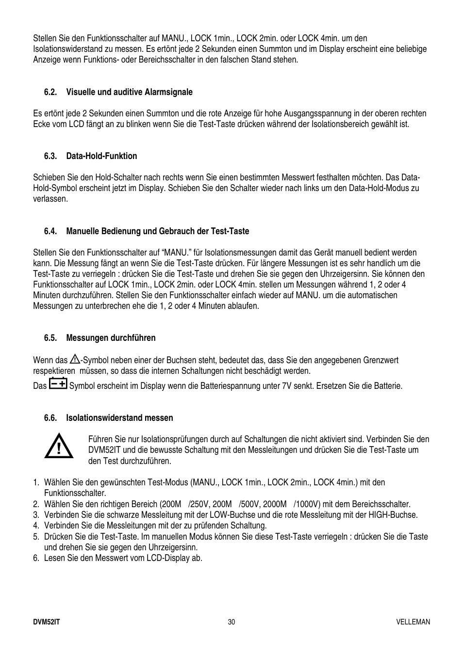 Velleman DVM52IT User Manual | Page 30 / 32