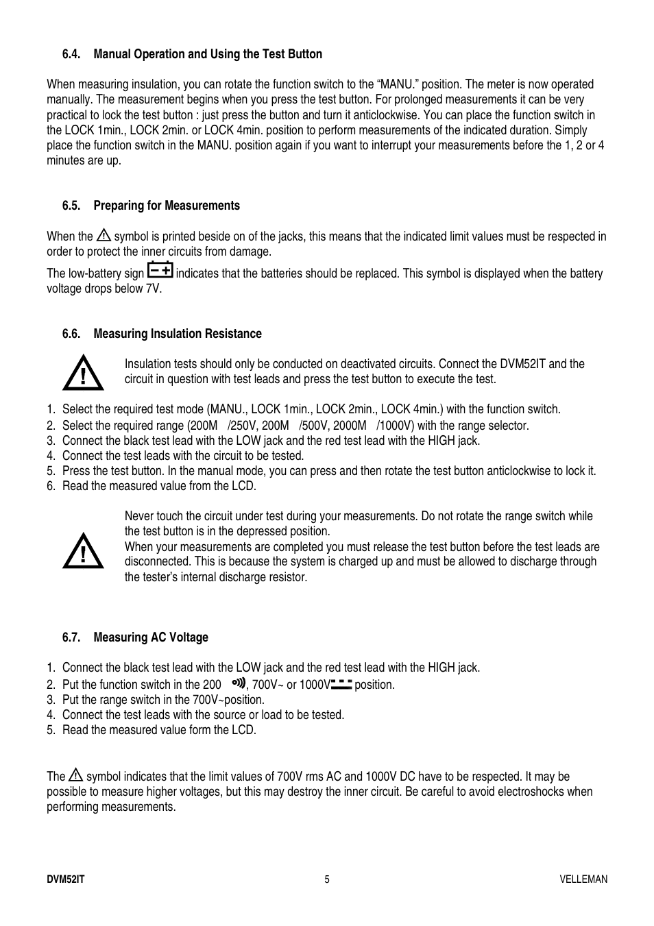 Velleman DVM52IT User Manual | Page 5 / 32