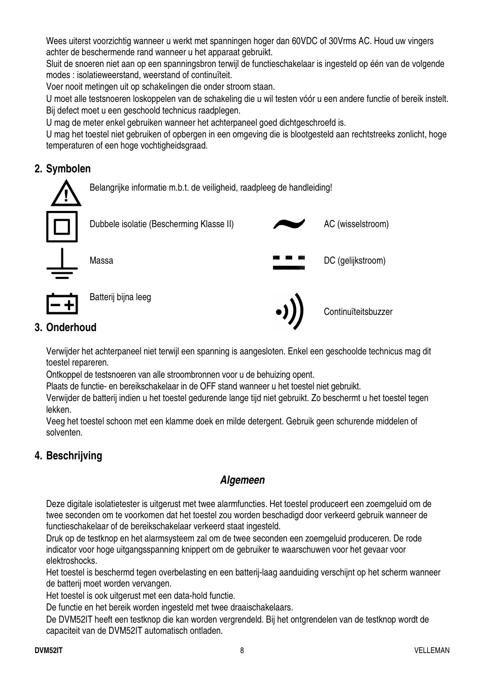 Velleman DVM52IT User Manual | Page 8 / 32