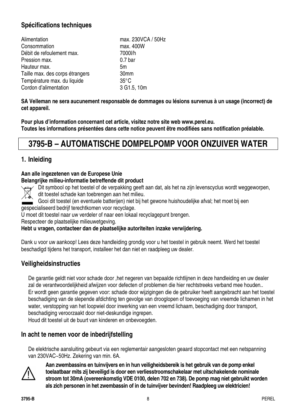 Velleman GWP1 User Manual | Page 8 / 20