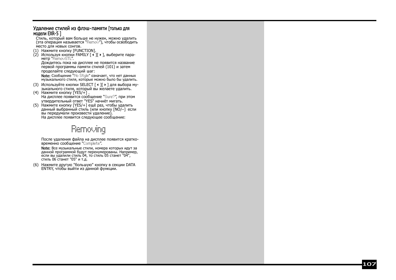 Removing | Roland EXR-5 User Manual | Page 107 / 134