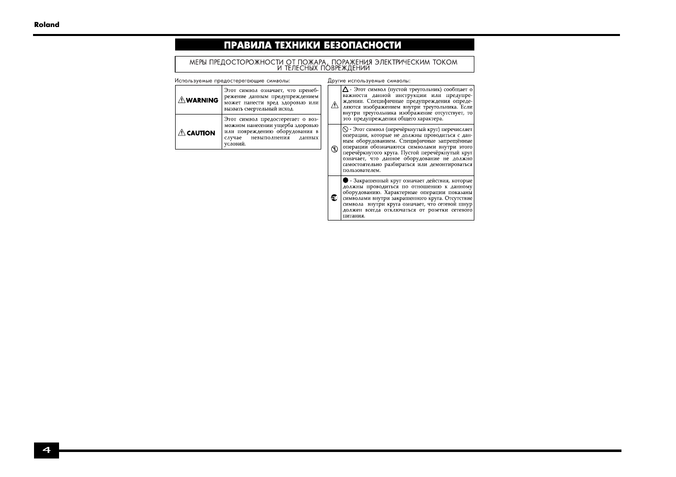 Roland EXR-5 User Manual | Page 4 / 134