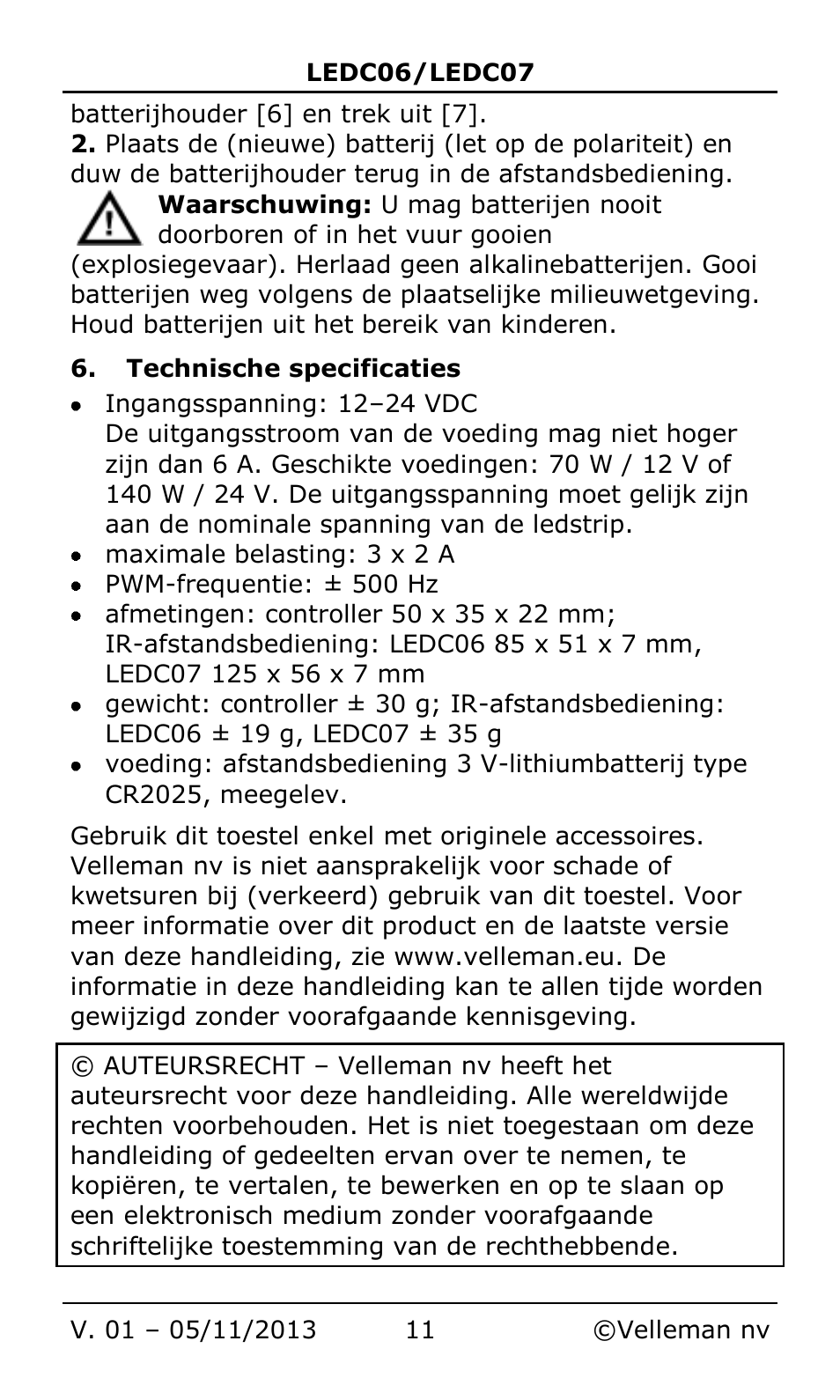Velleman LEDC06 User Manual | Page 11 / 31