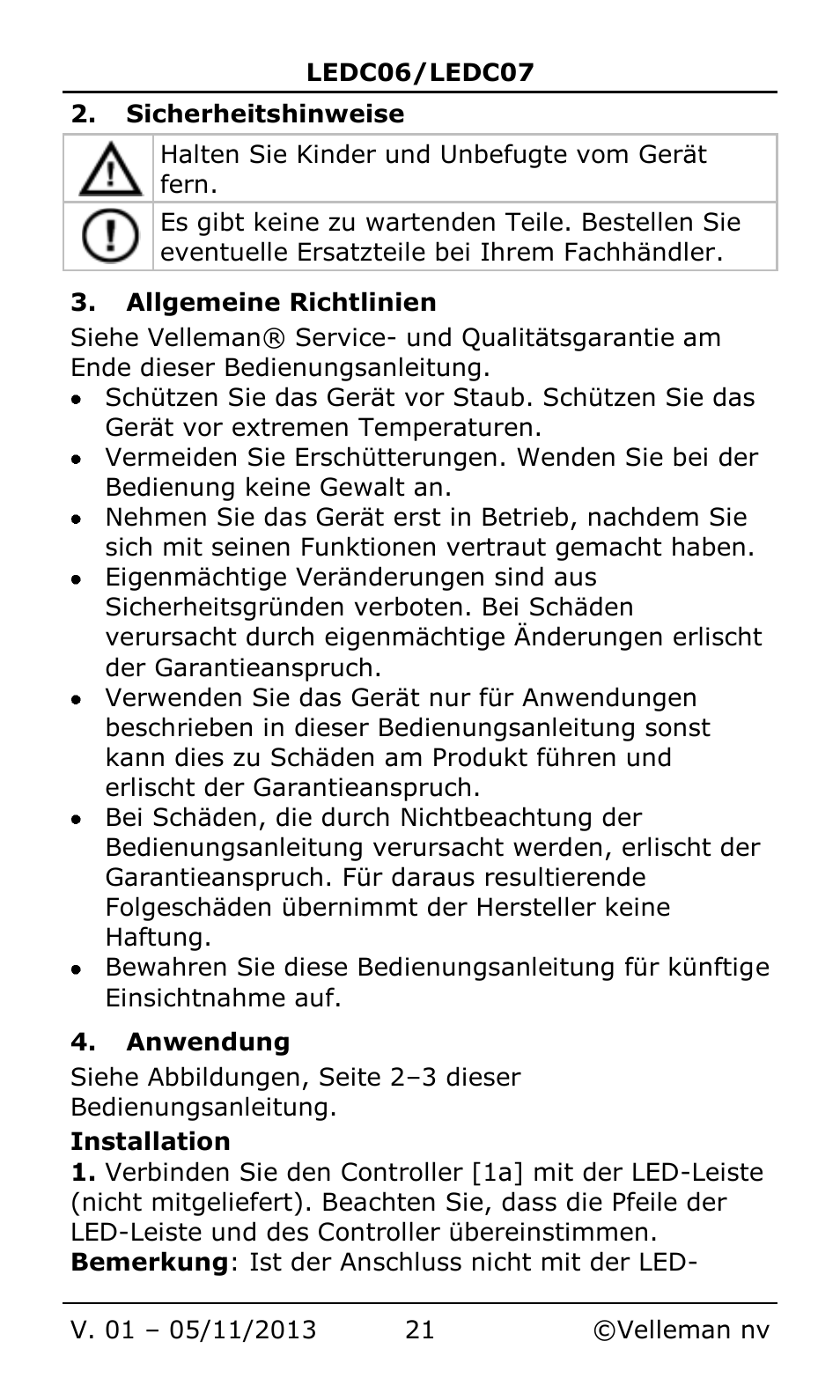 Velleman LEDC06 User Manual | Page 21 / 31