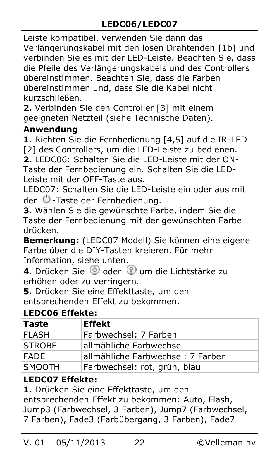 Velleman LEDC06 User Manual | Page 22 / 31