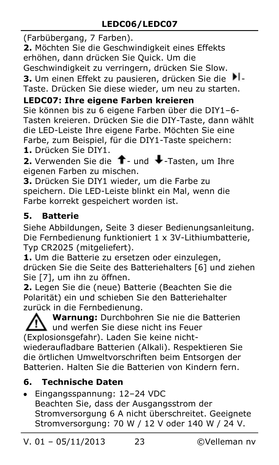 Velleman LEDC06 User Manual | Page 23 / 31