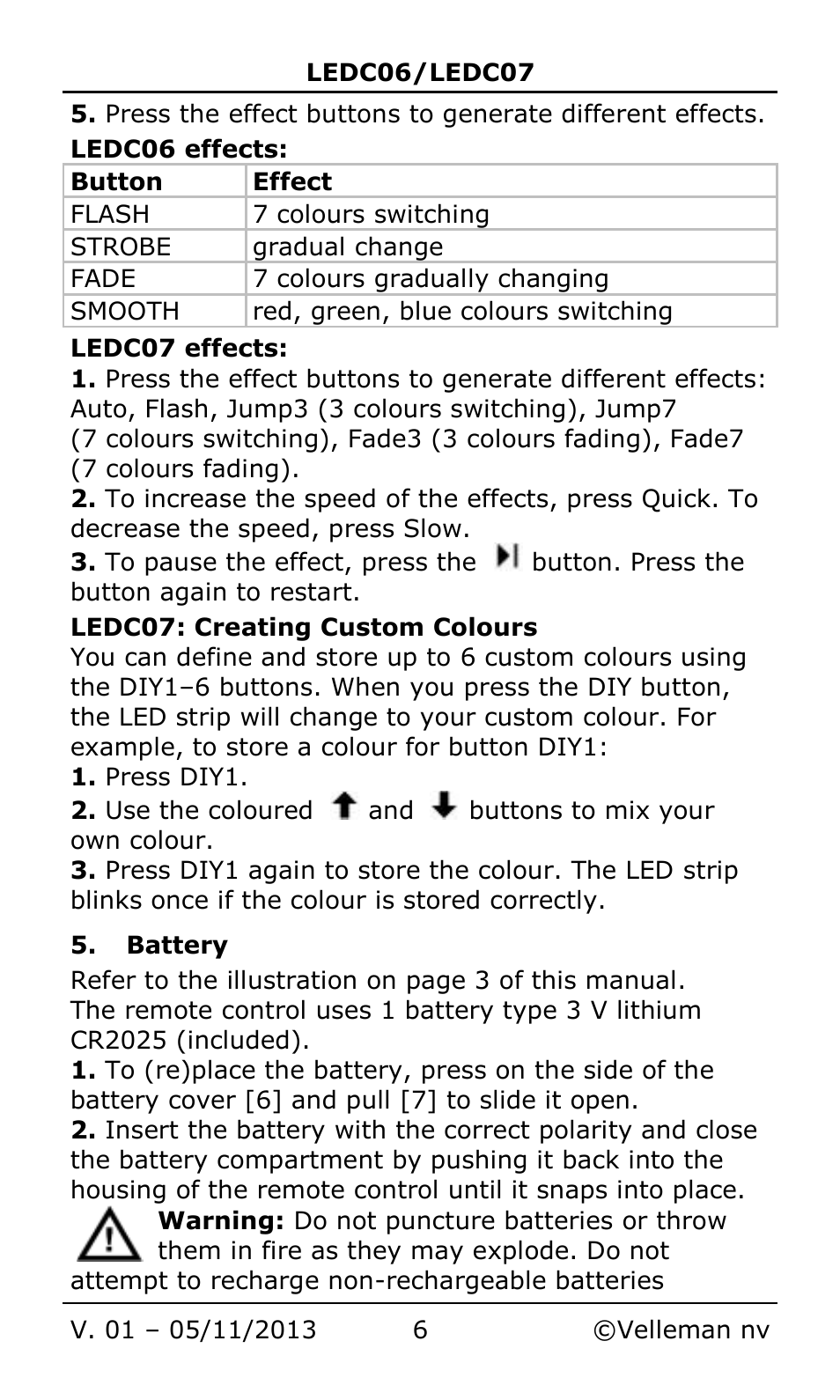 Velleman LEDC06 User Manual | Page 6 / 31
