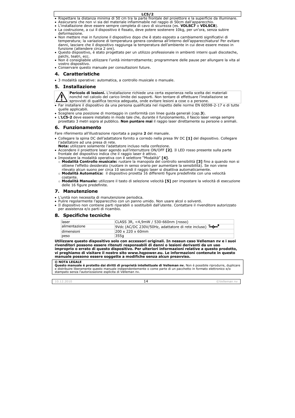 Velleman LC5_2 User Manual | Page 14 / 16