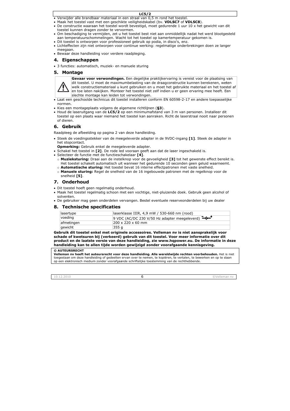 Velleman LC5_2 User Manual | Page 6 / 16