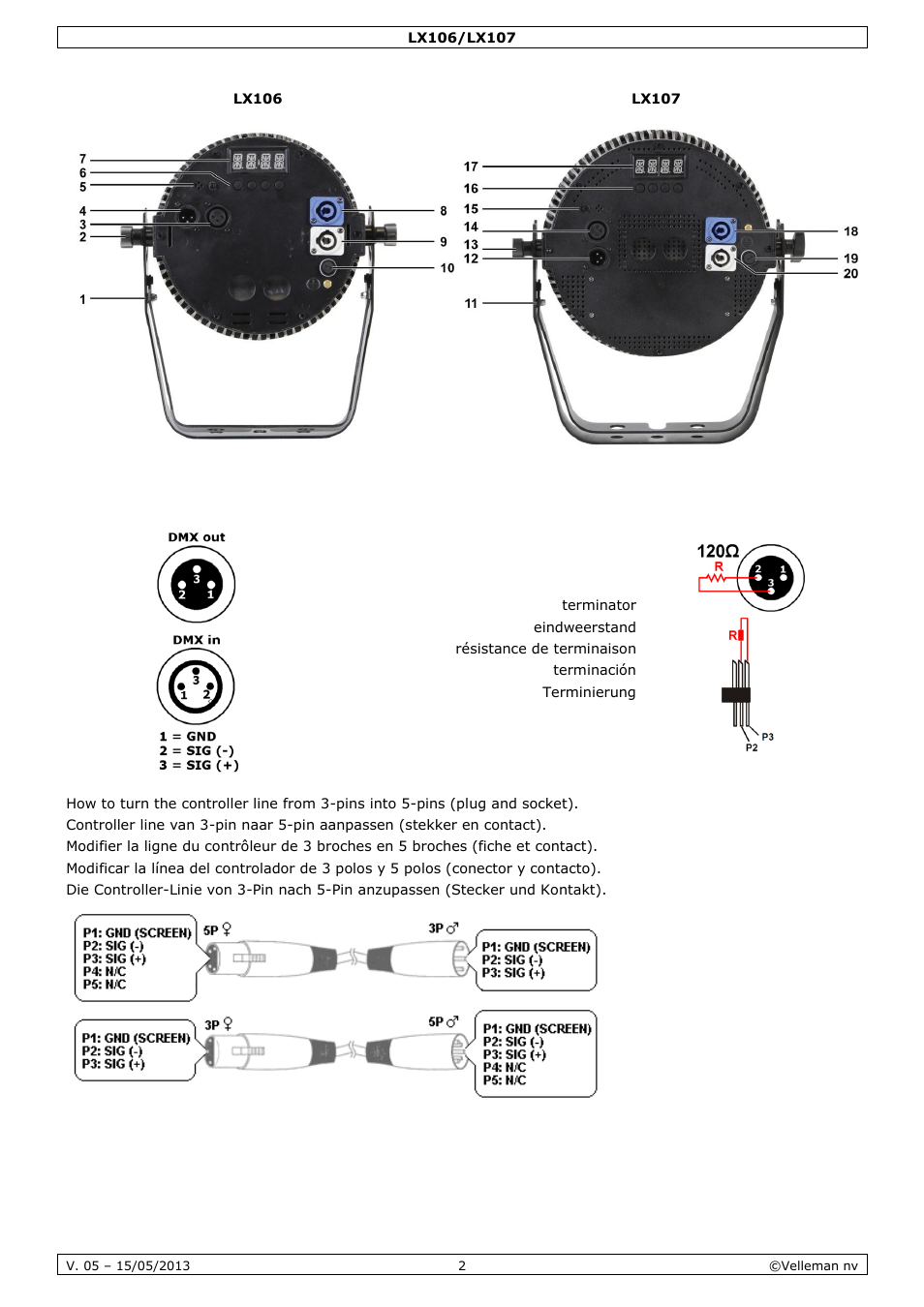 Velleman LX106 User Manual | Page 2 / 38