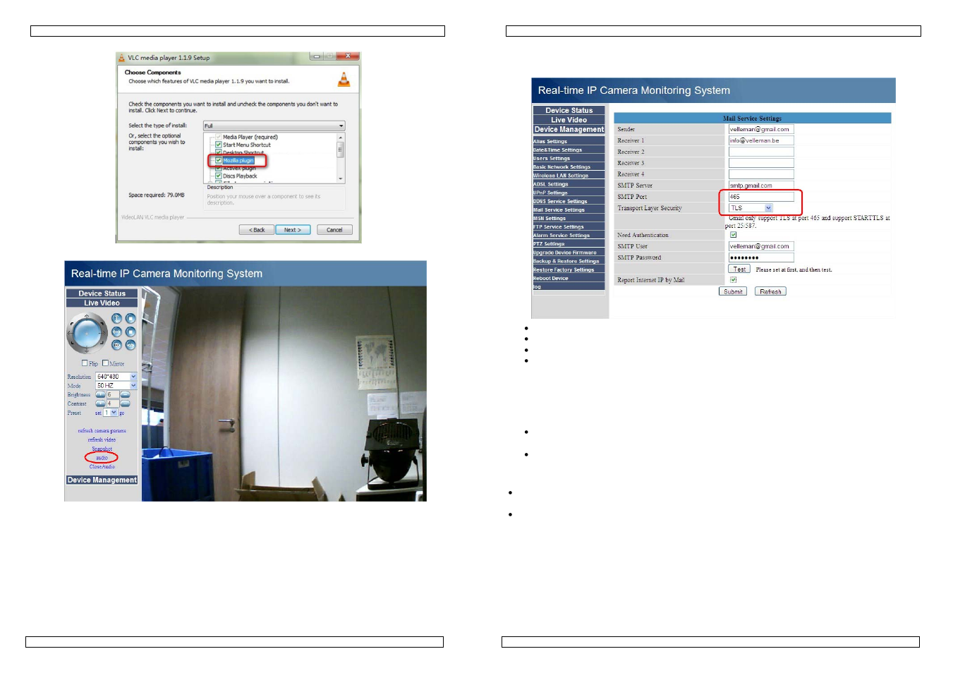 Gmail verwenden (siehe mail service settings ), Automatische portweiterleitung (port forwarding), Der alarm | Velleman CAMIP10 User Manual | Page 101 / 102