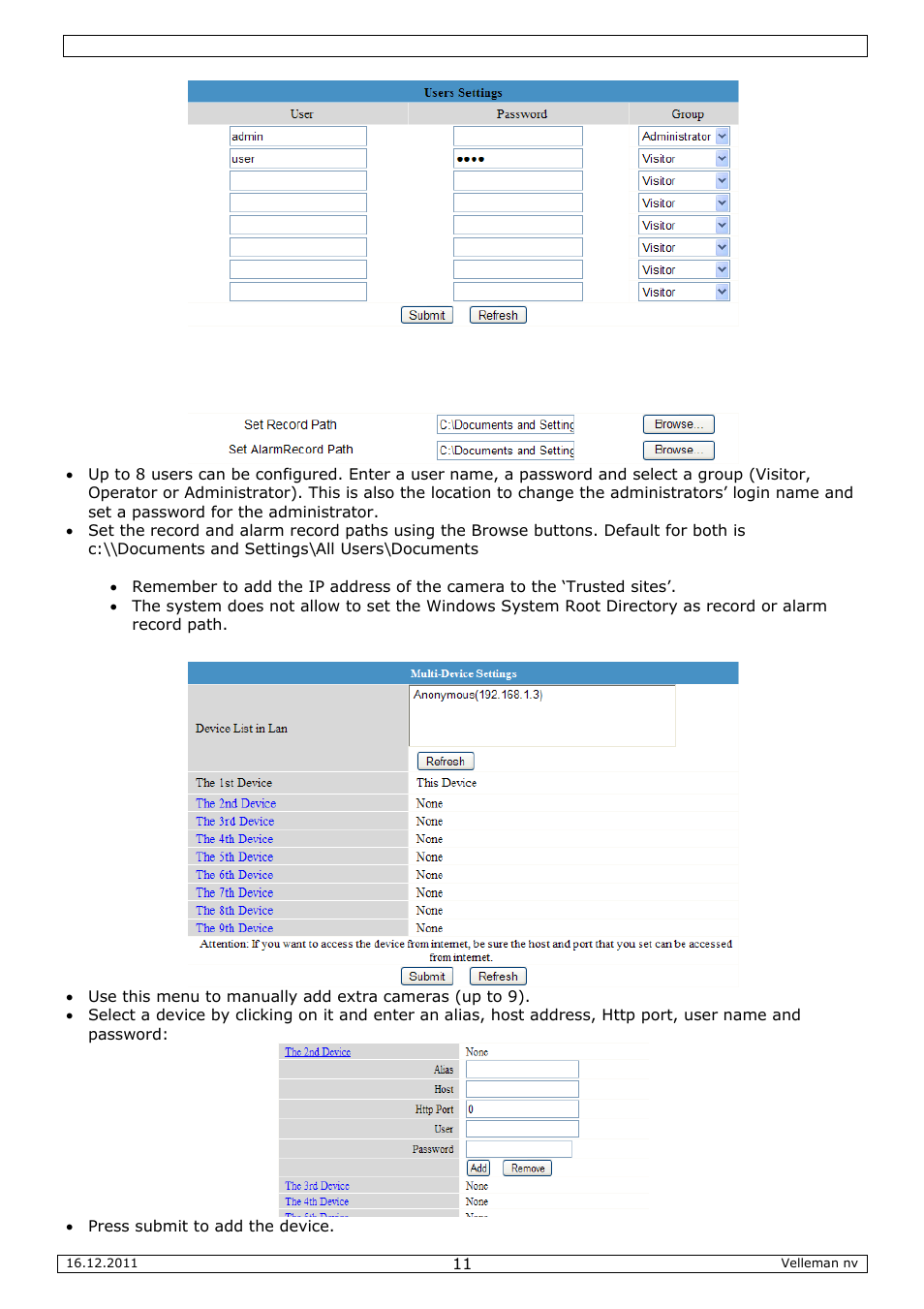 Velleman CAMIP10 User Manual | Page 11 / 102