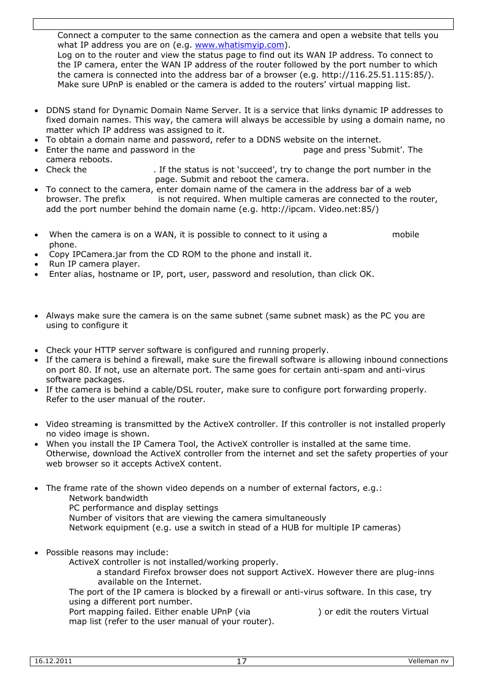 Velleman CAMIP10 User Manual | Page 17 / 102