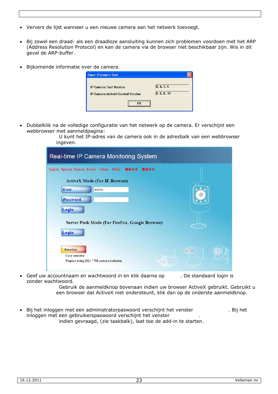 Velleman CAMIP10 User Manual | Page 23 / 102