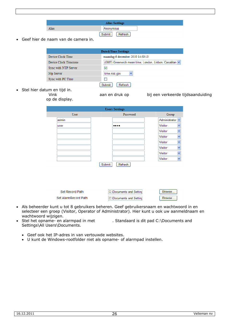 Velleman CAMIP10 User Manual | Page 26 / 102