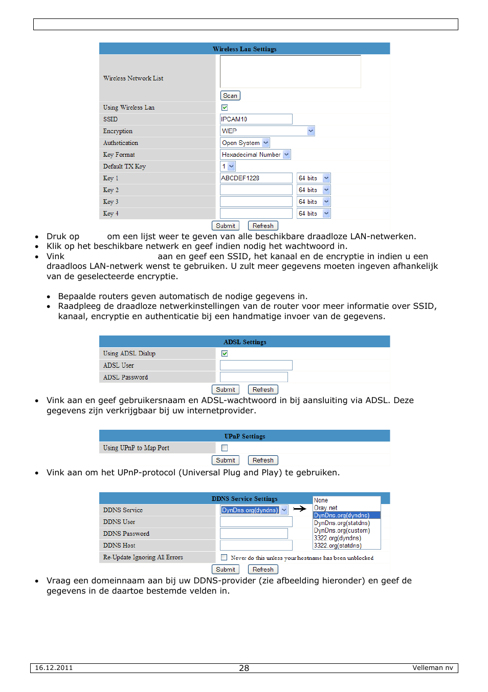 Velleman CAMIP10 User Manual | Page 28 / 102