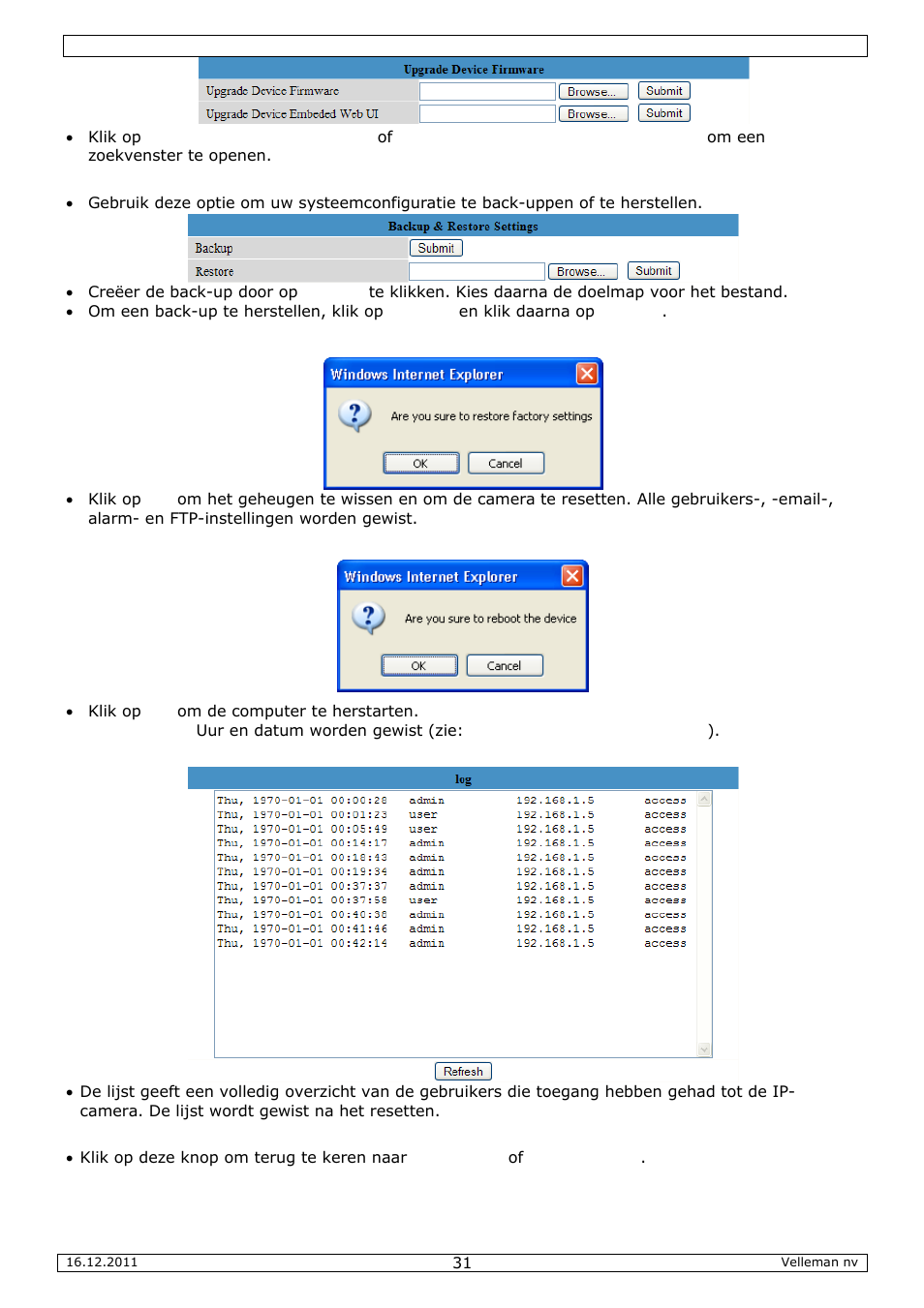 Velleman CAMIP10 User Manual | Page 31 / 102