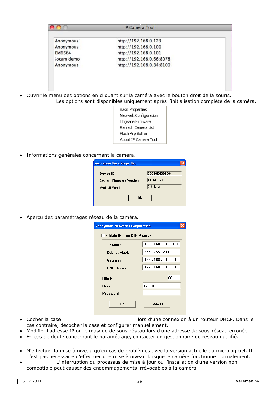 Velleman CAMIP10 User Manual | Page 38 / 102