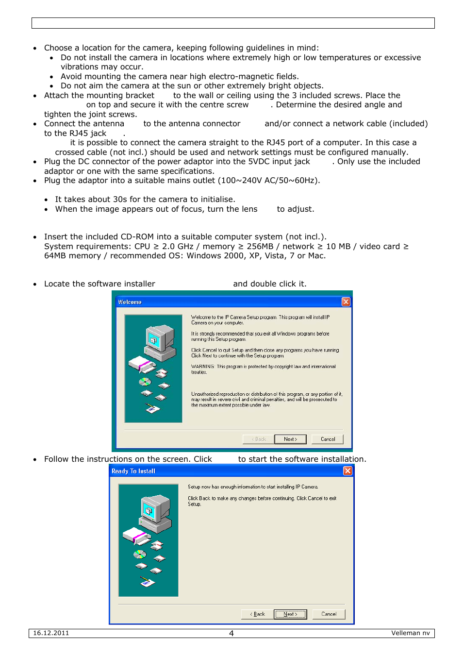 Velleman CAMIP10 User Manual | Page 4 / 102