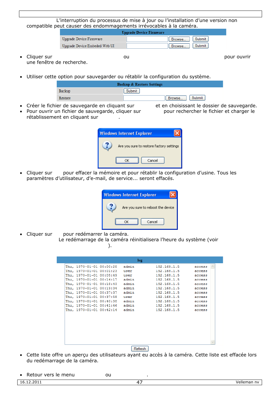 Velleman CAMIP10 User Manual | Page 47 / 102